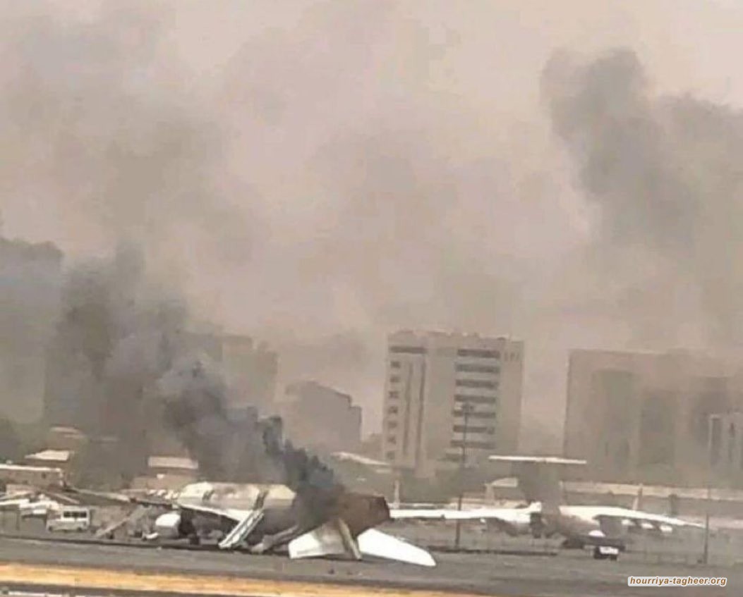 السودانيين يحرقون طائرات السعودية
