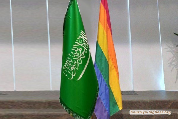 علم المثلية الجنسية بجانب علم السعودية في نادي نيوكاسل