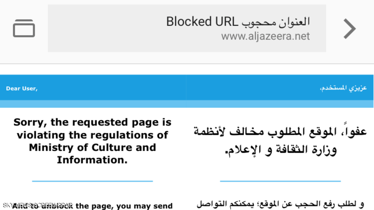 السعودية تحجب مواقع الإعلام القطرية