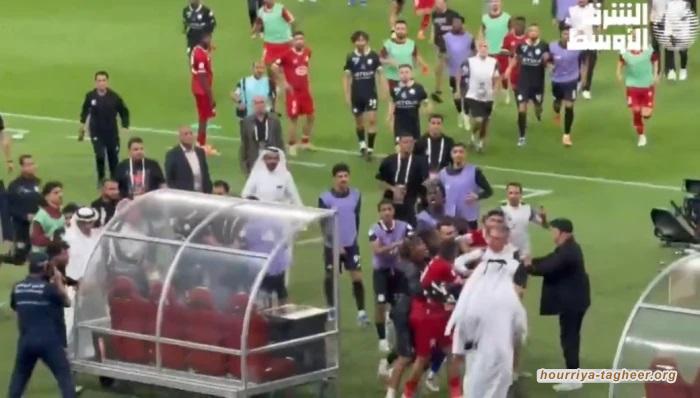 مناوشات بين لاعبي الشباب السعودي وزاخو العراقي