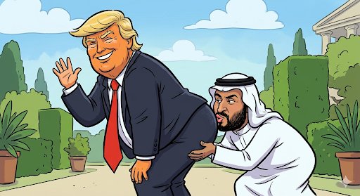 علماء الدين يرحبون لابن سلمان تقبيل مؤخرة ترامب
