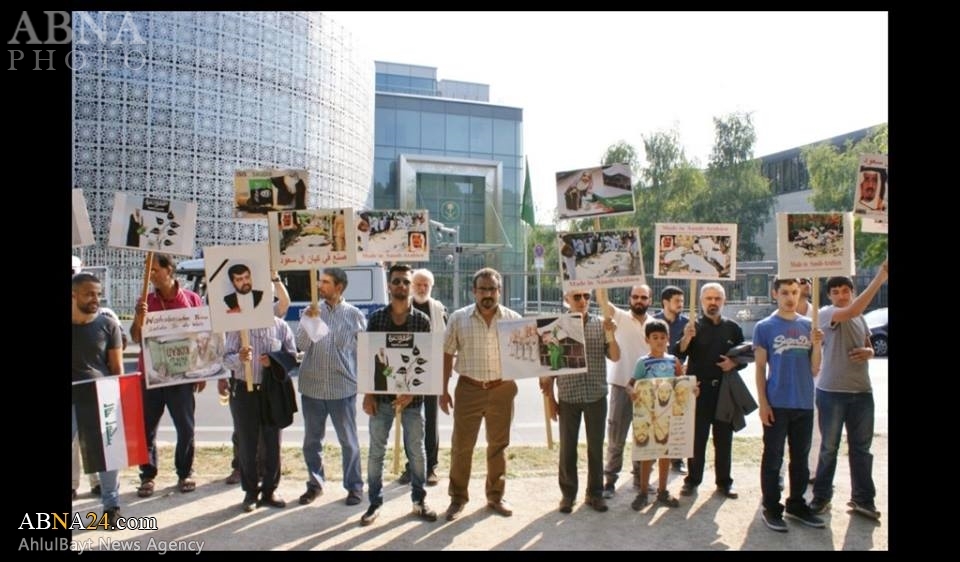 سفارة كيان بني سعود في برلين تستعين باكثر من خمسين مرتزقاً من أجل التشويش على إعتصامنا اليوم أمام سفارتهم إستنكاراً على جريمة قتل حجاج بيت الله الحرام