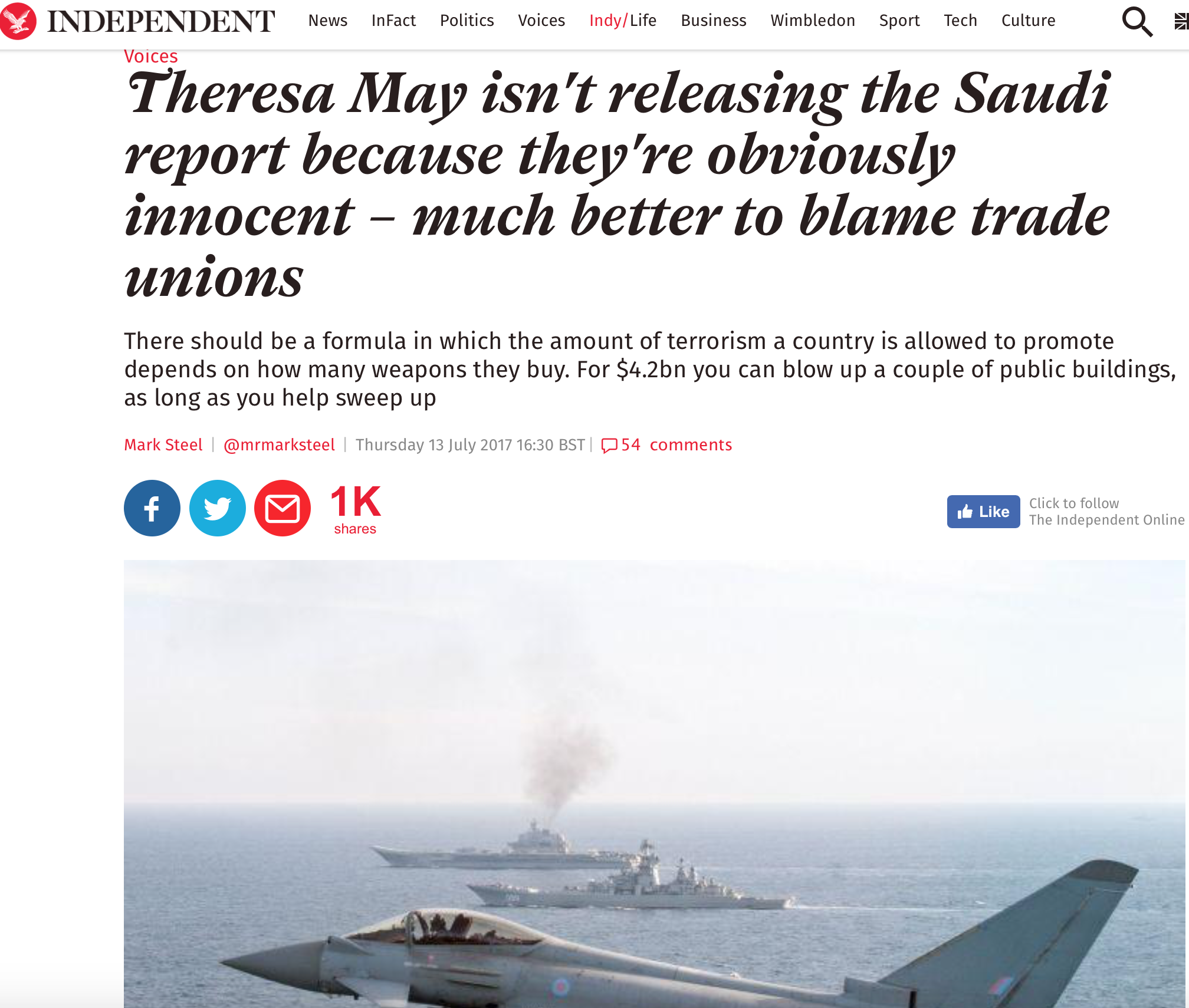 “الإندبندنت” تسخر من “تيريزا مي”: لن تنشر تقرير دعم الإرهاب لإن السعودية “بريئه” !