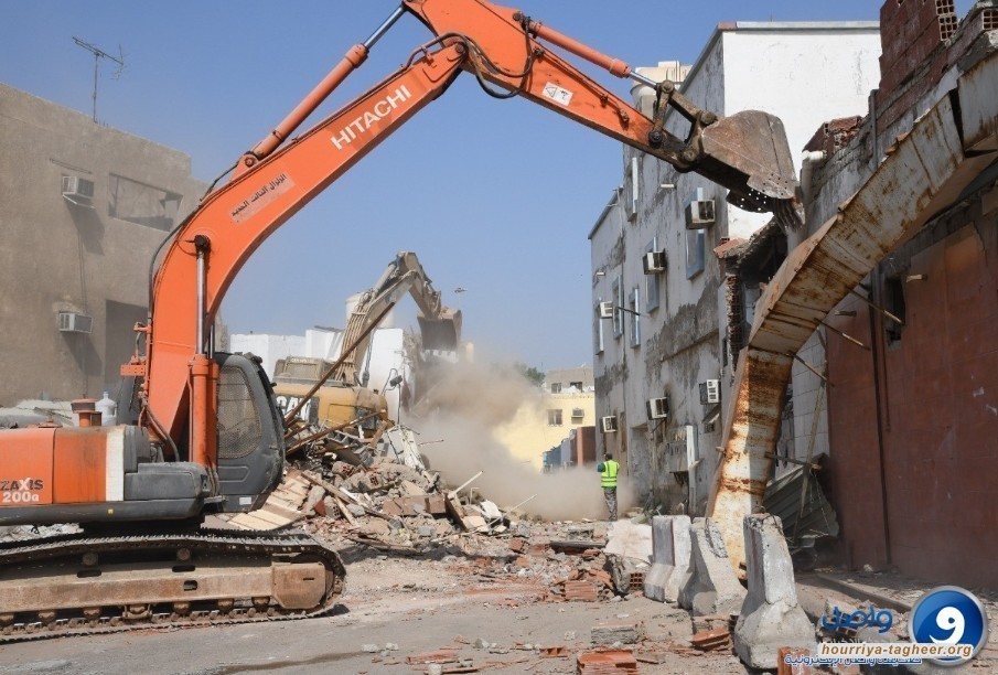 النظام السعودي يبدأ جريمة هدم حي الجش والملاحة وأم الحمام